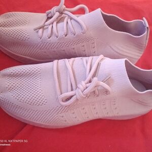 Women's Beige Knit Sneakers
